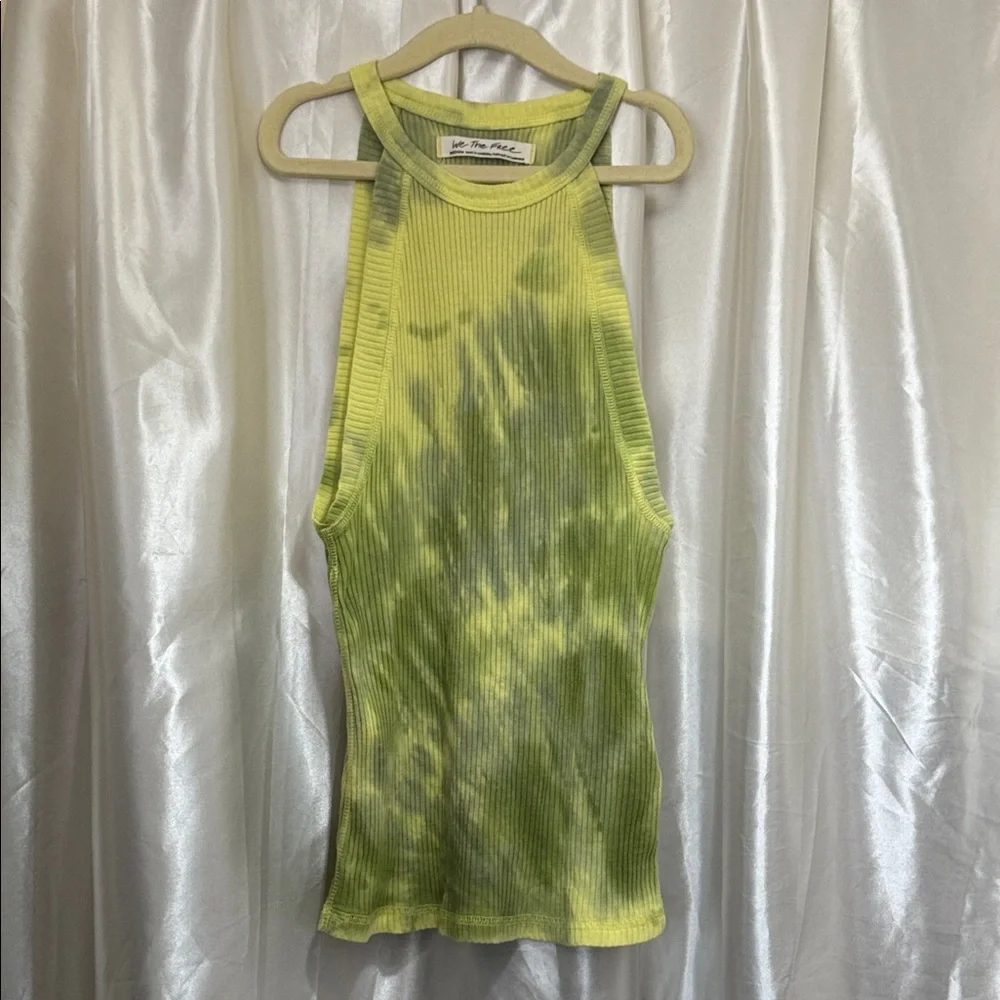 Free People Women’s | Easy Breezy Tank Top | Ripple Green & Yellow | Size Medium - Picture 3 of 5